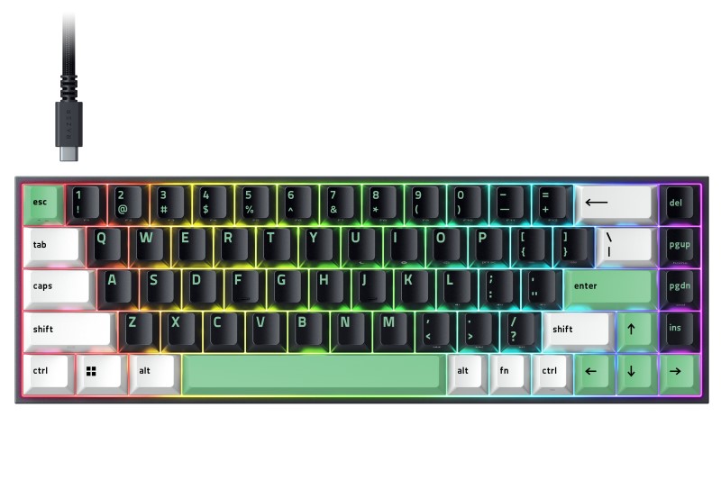 雷蛇發布 Razer Reclusa X Mini 65% 熱插拔機械鍵盤，新台幣 1890 元 - 老貓測3C