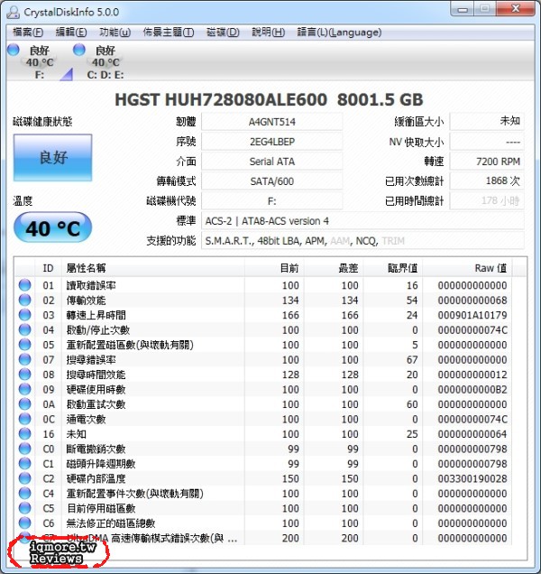 HGST Ultrastar He8 8TB 3.5 吋企業級硬碟，7碟氦氣密封式設計、5年保固 - 老貓測3C
